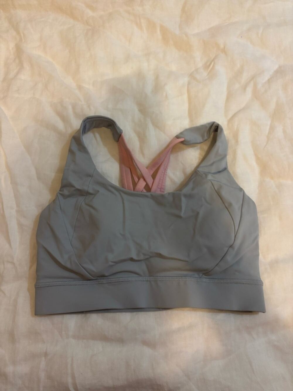 Lululemon Gray Pink Free To Be Strappy Back Sports Bra Size 4